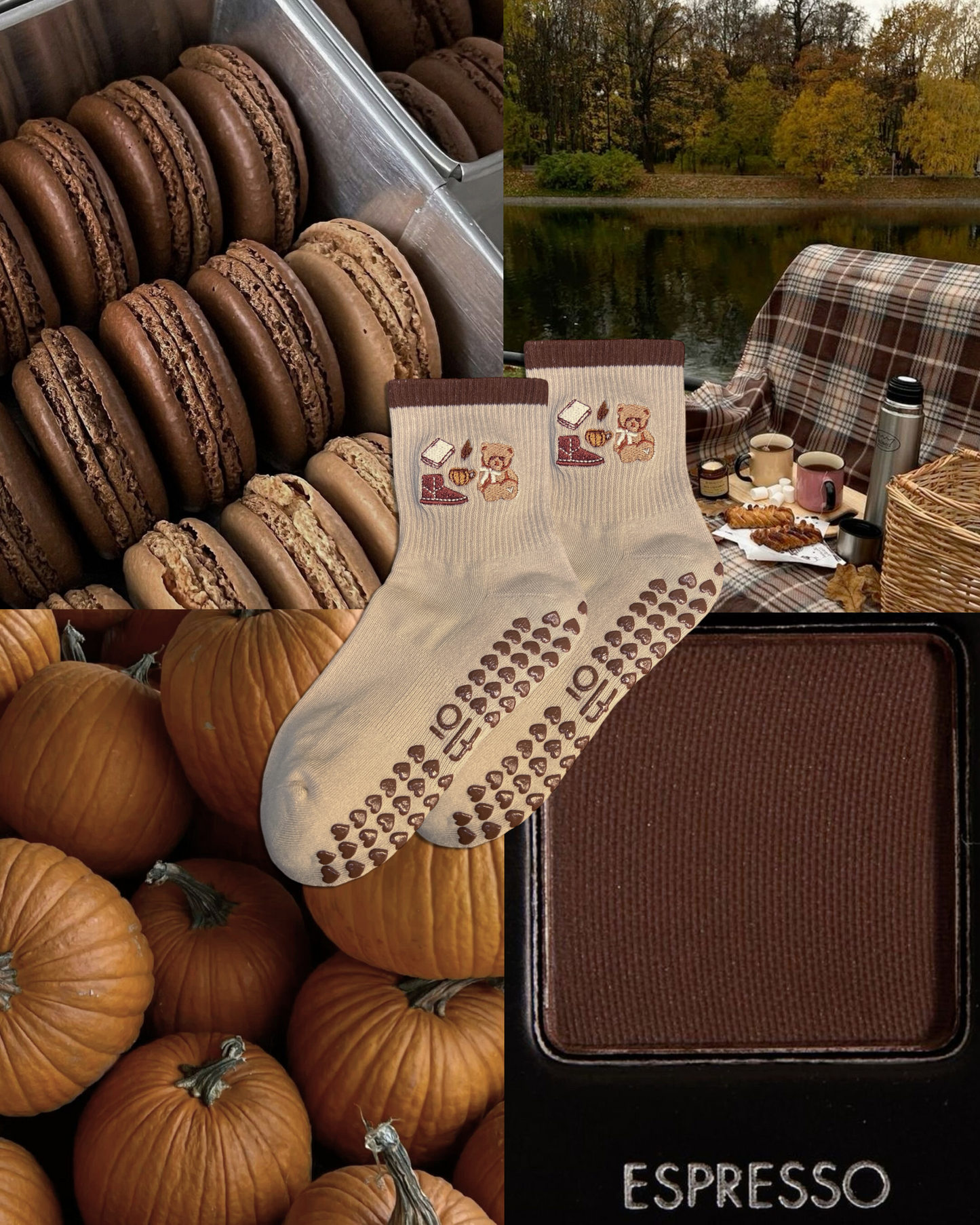 ESPRESSO TEDDY GRIP SOCKS